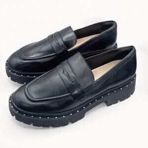 SCHUTZ Black Studded Loafers